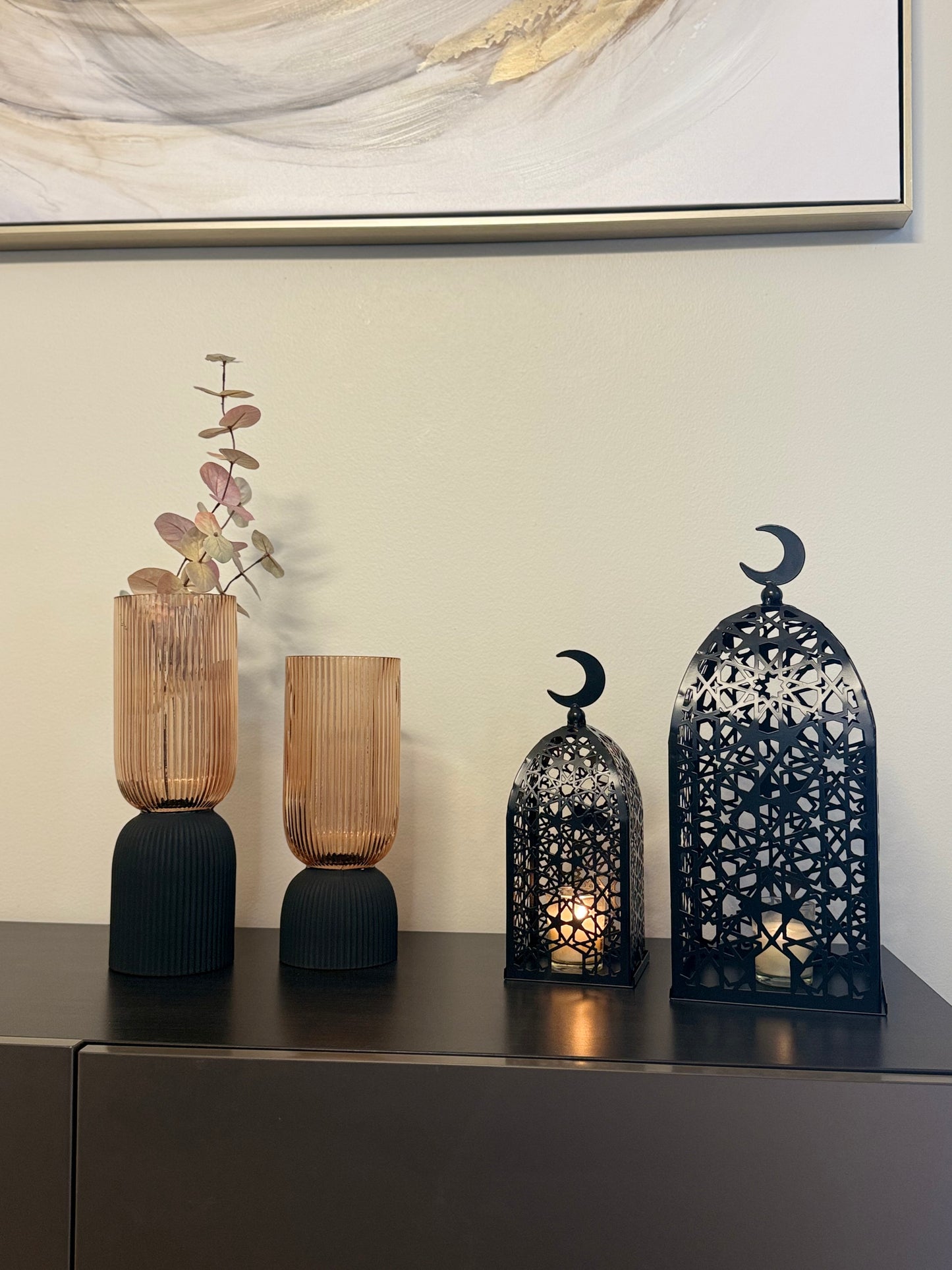 Islamic Lanterns Candle Holder set of 2 - Ramadan Decor