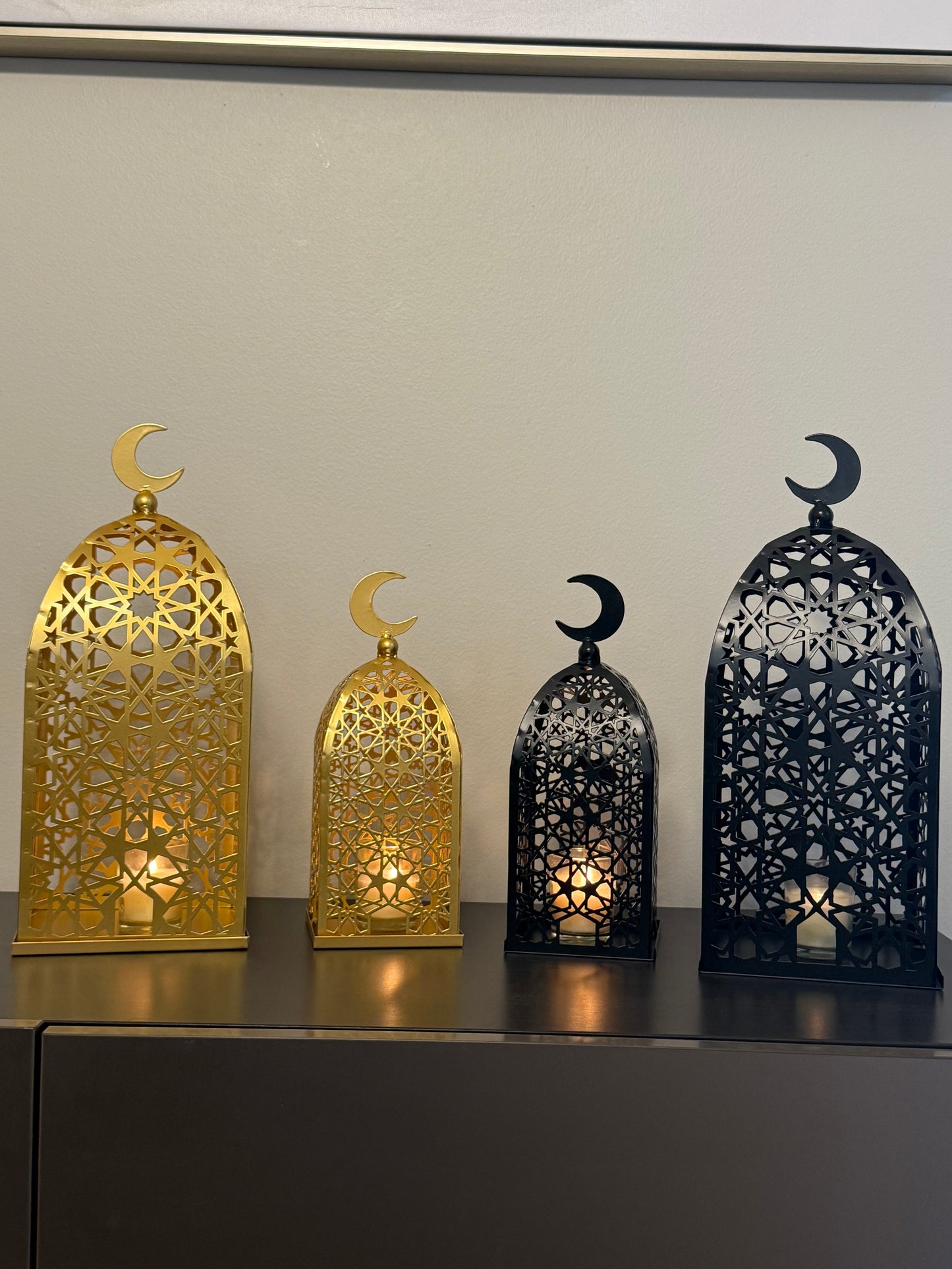 Islamic Lanterns Candle Holder set of 2 - Ramadan Decor