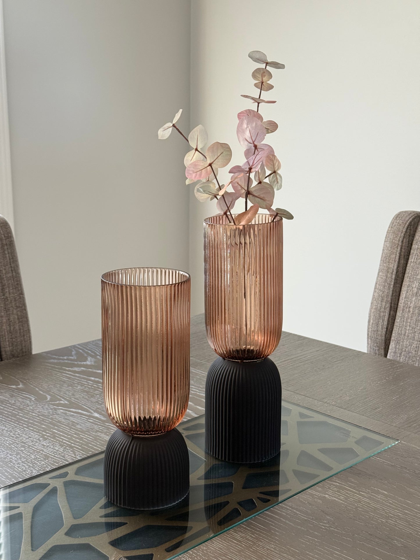 Coffee Vases Set of 2 Luxury Modern Home Decor Contemporary Minimalist Minimalism Brown Black Beige Vase Unique