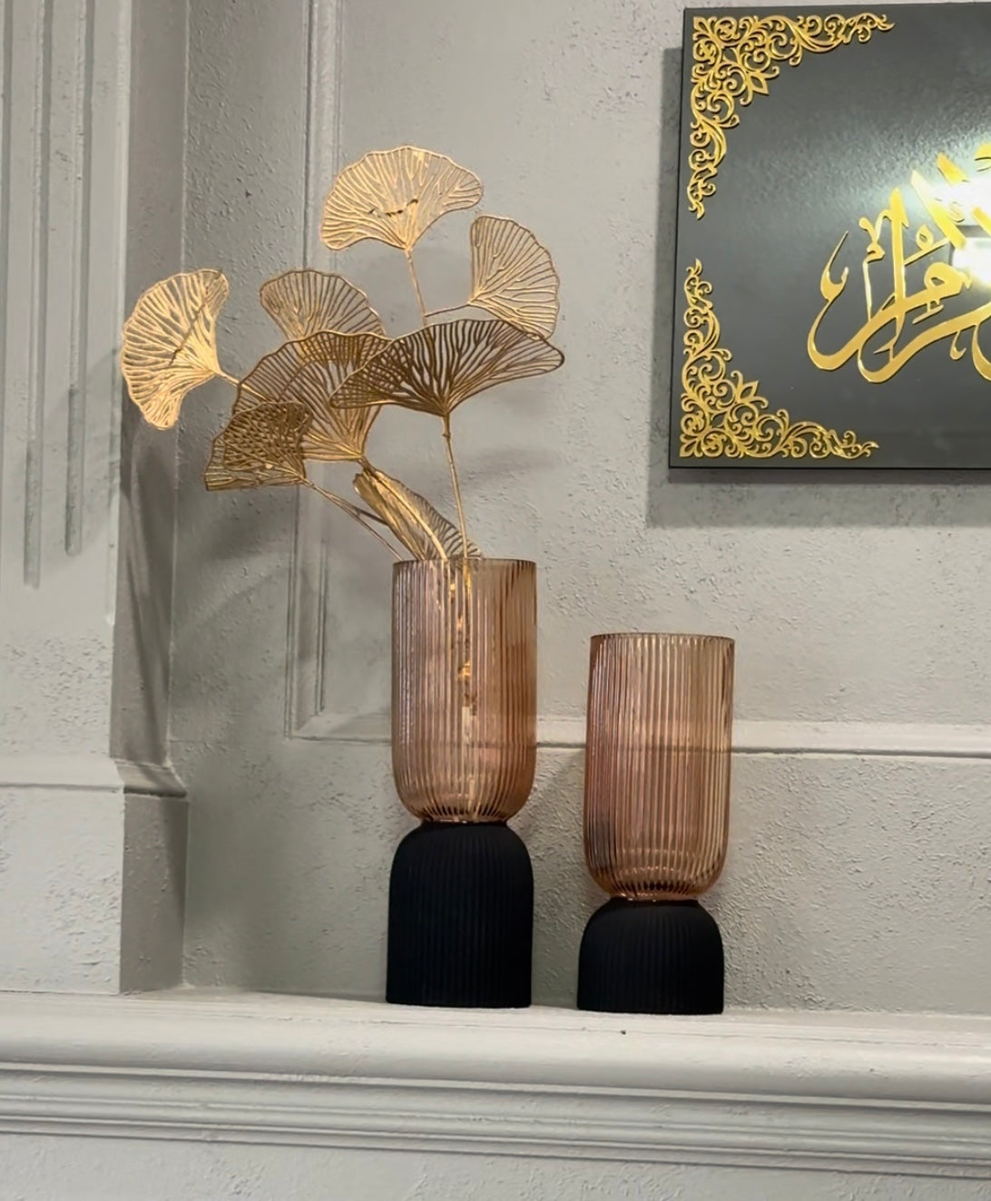 Coffee Vases Set of 2 Luxury Modern Home Decor Contemporary Minimalist Minimalism Brown Black Beige Vase Unique
