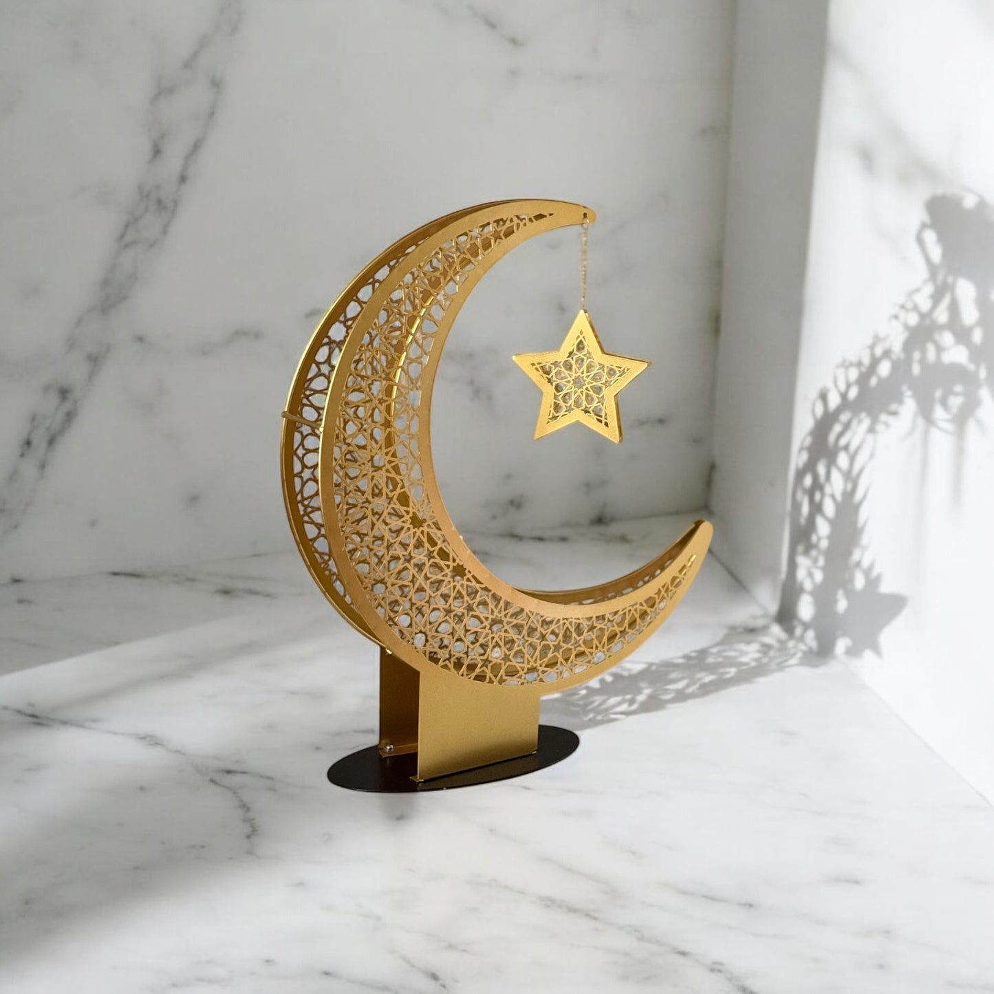 Crescent Moon Home Decor - Islamic Ramadan Eid Decor Luxurious Table Top for Muslim Gift