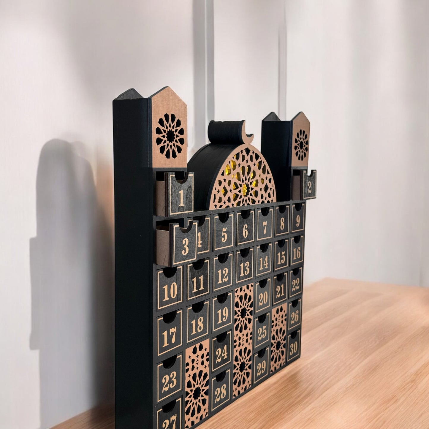 Ramadan Calendar Countdown - Luxurious Wooden Iftar Gift Tracker Eid