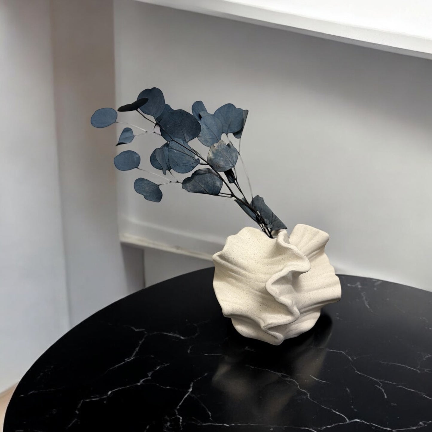 Ceramic White Coral Shell Vase Home Decor - Modern Nordic Boho Minimalist Living Room Centerpiece