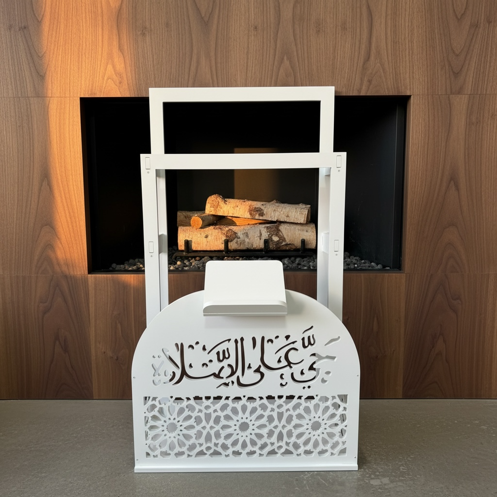 Prayer Mat Stand Wooden White Islamic Prayer Rug Quraan Holder Shelves