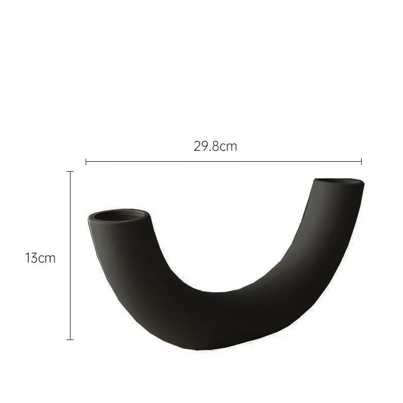 Black Sculptural Vase Set of 4 – Modern Decorative Vases for Home