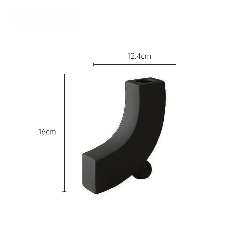 Black Sculptural Vase Set of 4 – Modern Decorative Vases for Home