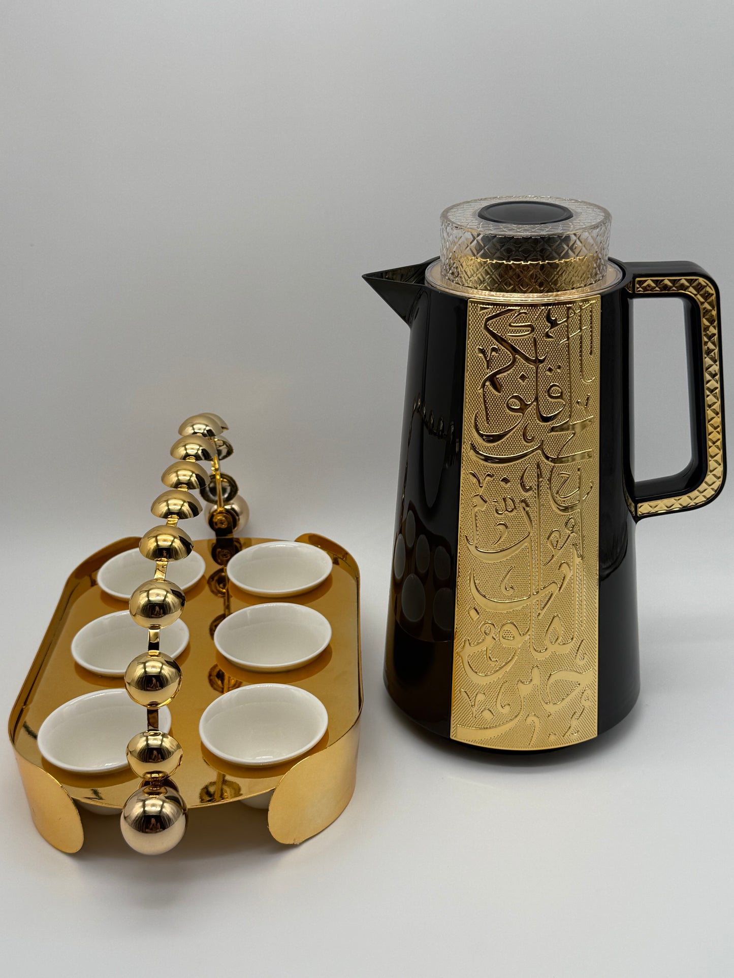 Luxury Black & Gold Arabic Calligraphy Thermos – 1L Insulated Coffee & Tea Flask Ramadan & Eid Decor
