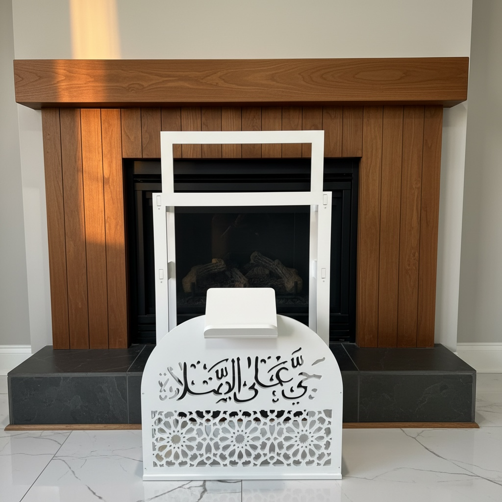 Prayer Mat Stand Wooden White Islamic Prayer Rug Quraan Holder Shelves