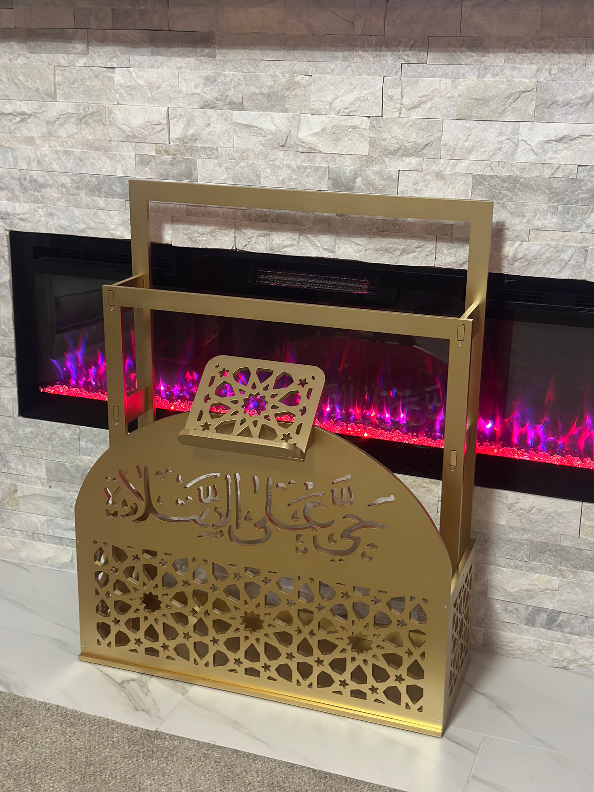 Prayer Mat Stand Wooden White Islamic Prayer Rug Quraan Holder Shelves