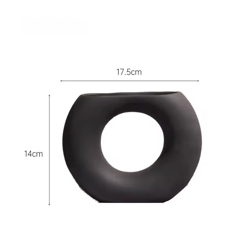Black Sculptural Vase Set of 4 – Modern Decorative Vases for Home