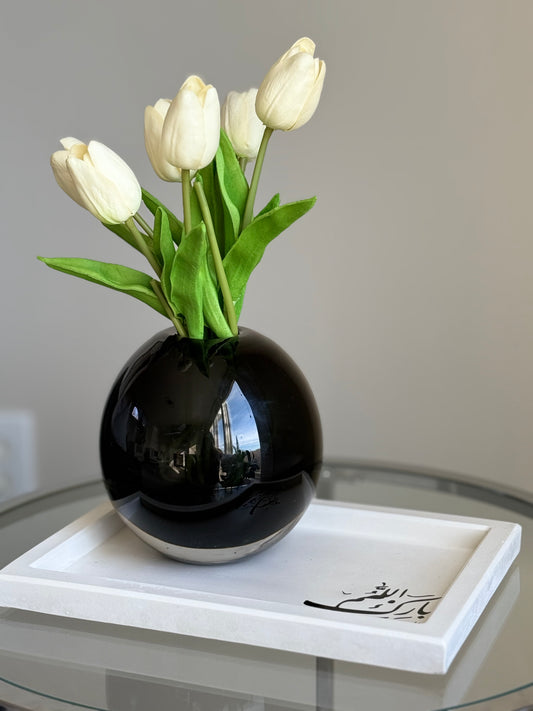 Glass Murrano Black Vase - Modern Home Decor